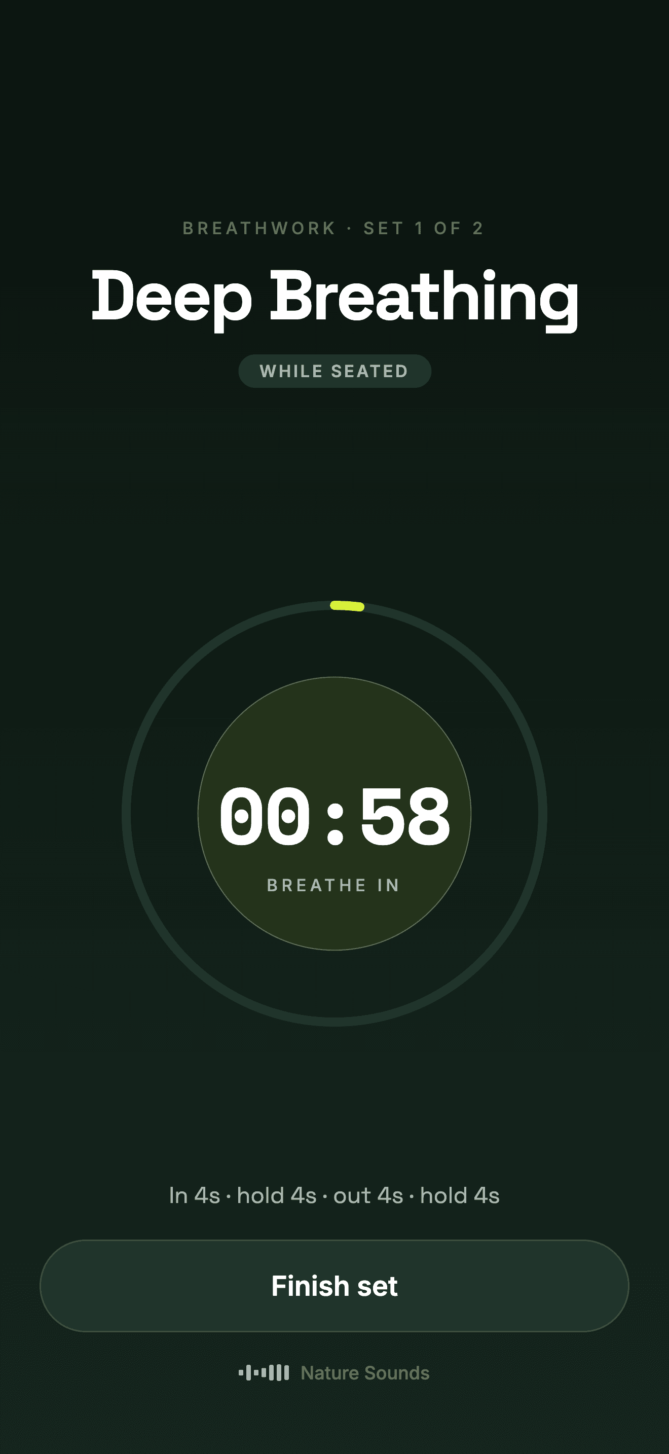 Guided breathing with the expanding ring